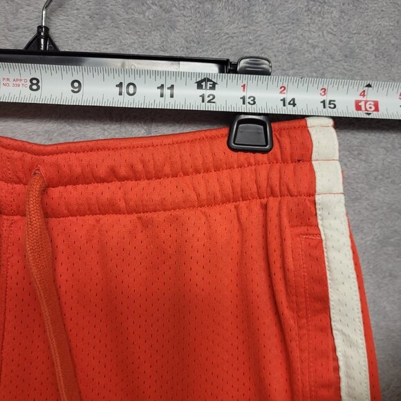 Abercrombie & Fitch Shorts Mens Medium Orange Mesh Gym Athletic Basketball Y2K - Picture 4 of 9